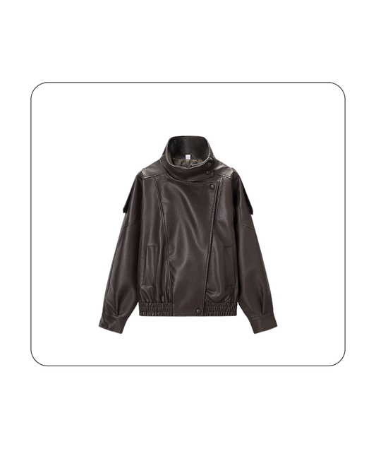 Brown leather jacket